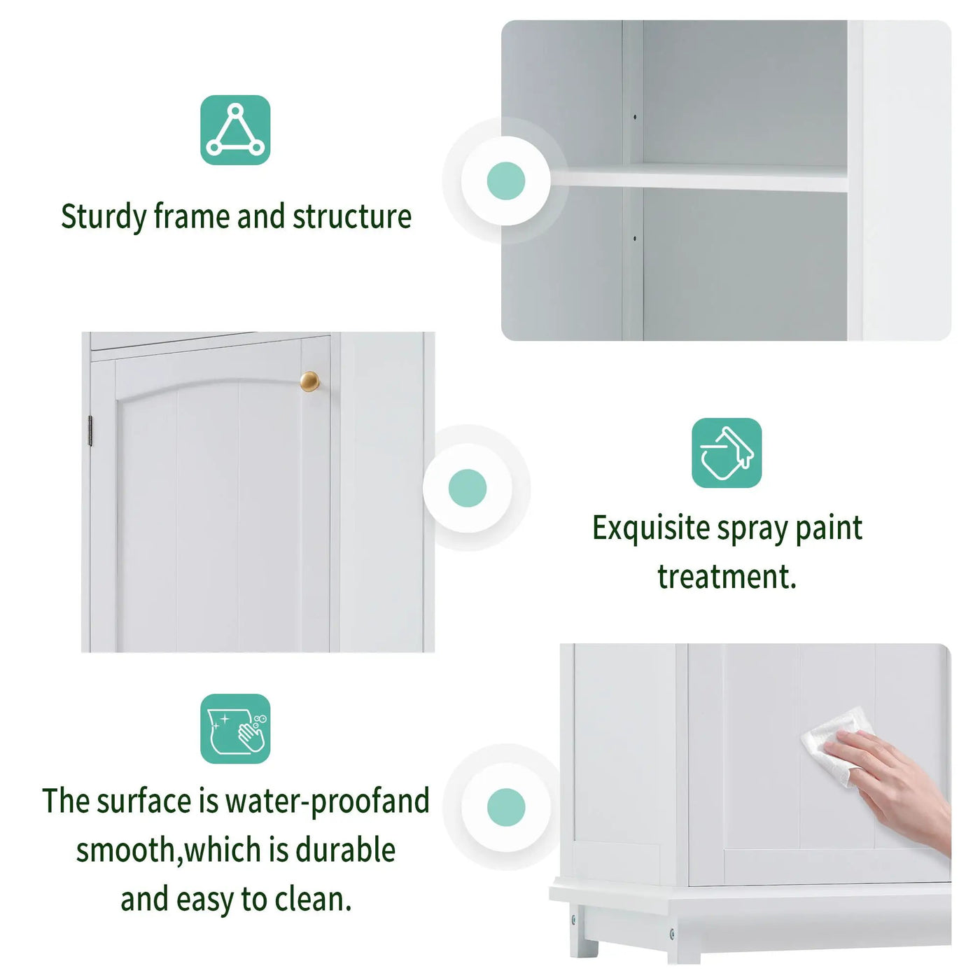 Tall Bathroom Storage Cabinet With Glass Doors, Free-Standing, Two Drawers, And Adjustable Shelves, Board, Painted Perfect For Displaying Your Favorite Items by Unique Piece Furniture