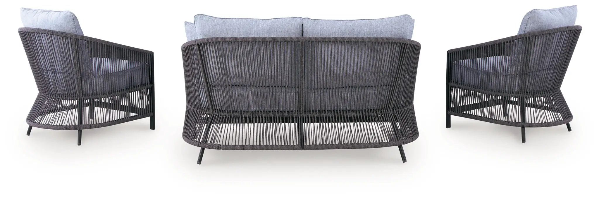 Bridges Beach - Loveseat, Lounge Chairs, Table Set (Set of 4) - Gray by Unique Piece Furniture