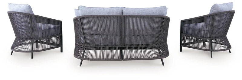 Bridges Beach - Loveseat, Lounge Chairs, Table Set (Set of 4) - Gray by Unique Piece Furniture