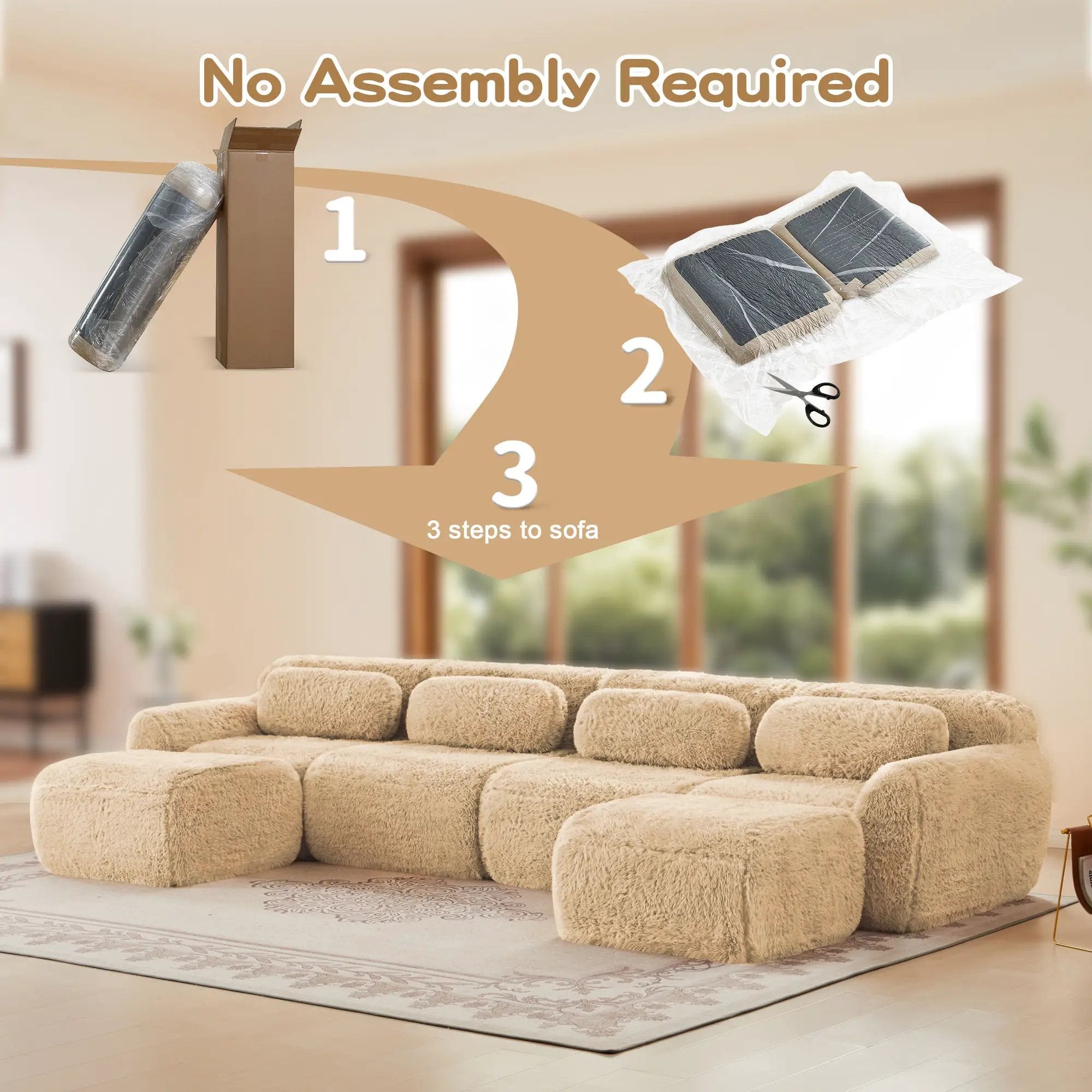 U-Shaped Boneless Sofa by HouseOfZazla