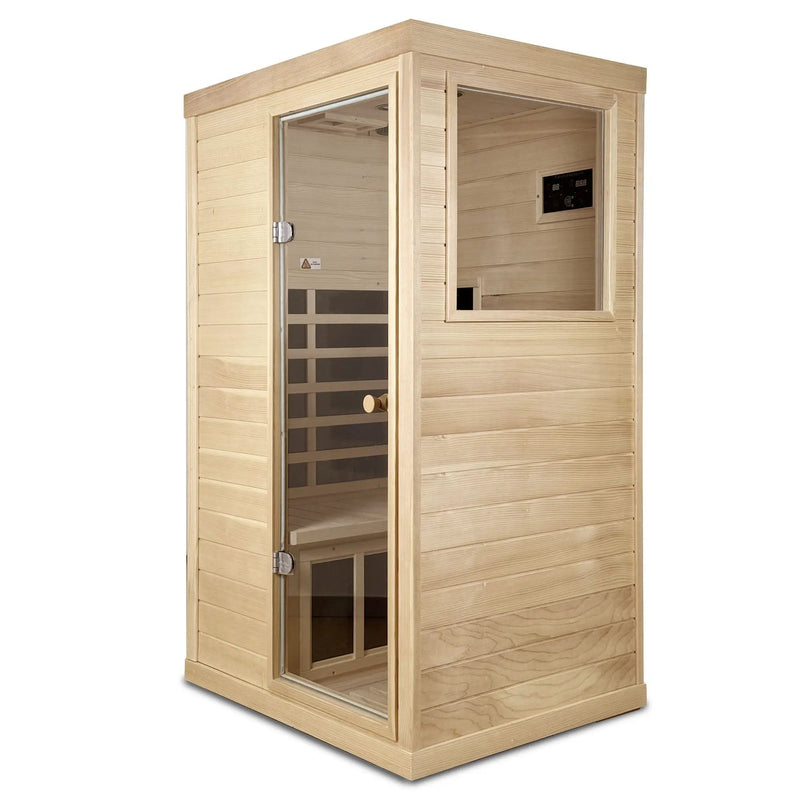 Canadian Hemlock Wood One Person Far Infrared Sauna by HouseOfZazla
