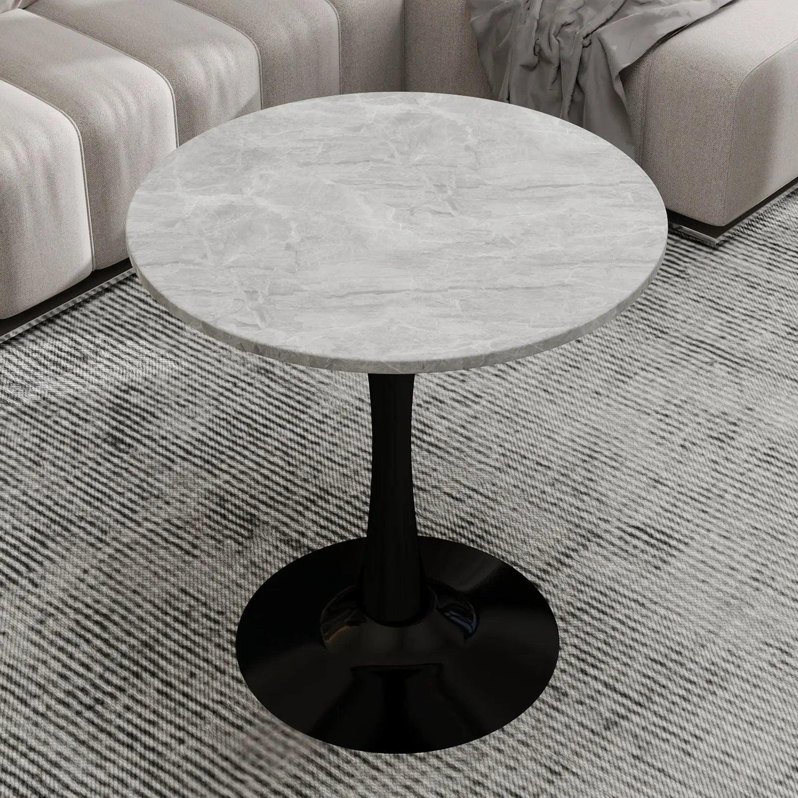 27.6-Inch Round Faux Marble Dining Table by HouseOfZazla