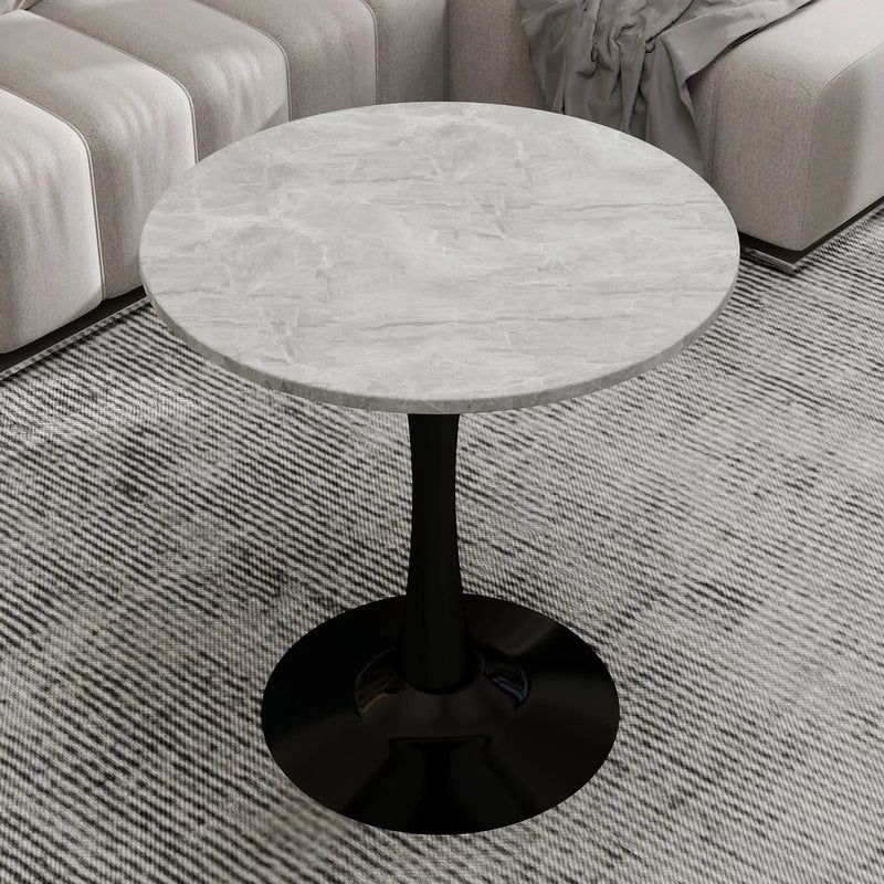 27.6-Inch Round Faux Marble Dining Table by HouseOfZazla