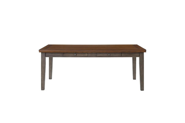 2 Tone 6 Drawer Dining Table - Gray