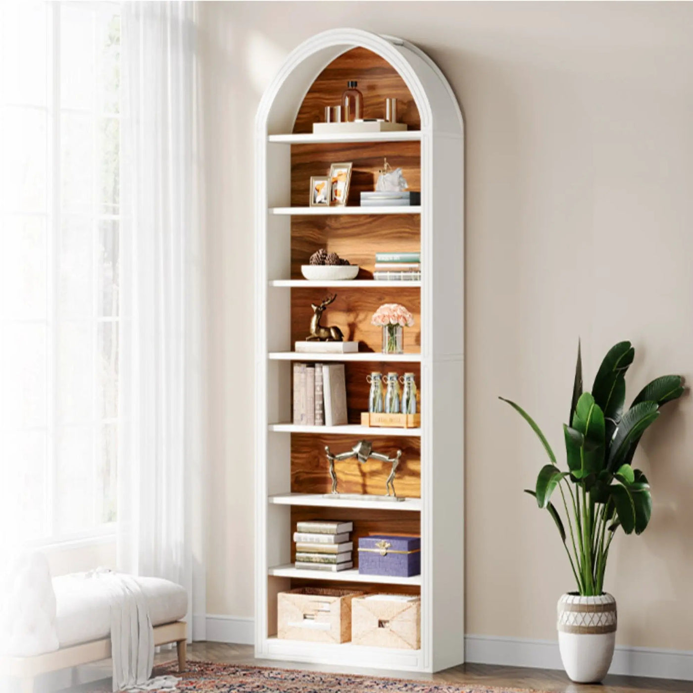 8 Tier Arched Open Display Shelving Unit For Living Room by HouseOfZazla