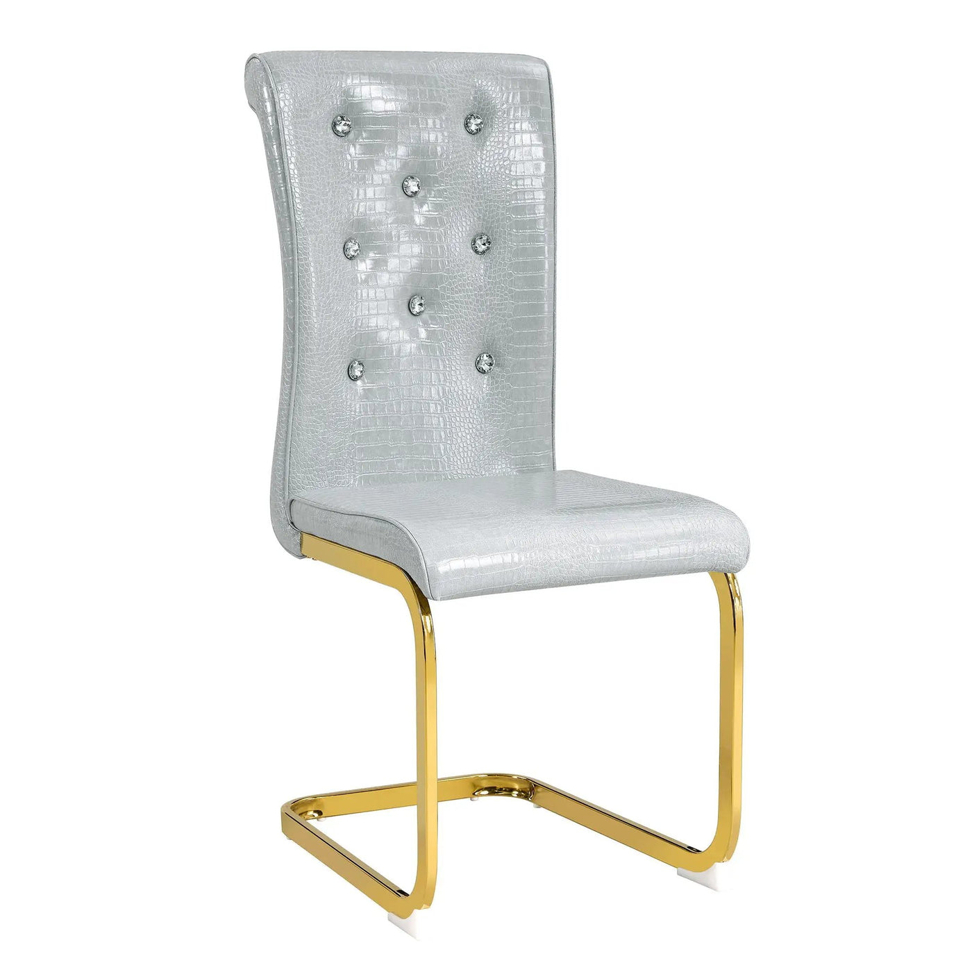 Elegant Design Alligator Skin Upholstered Dining Chairs by Unique Piece Furniture