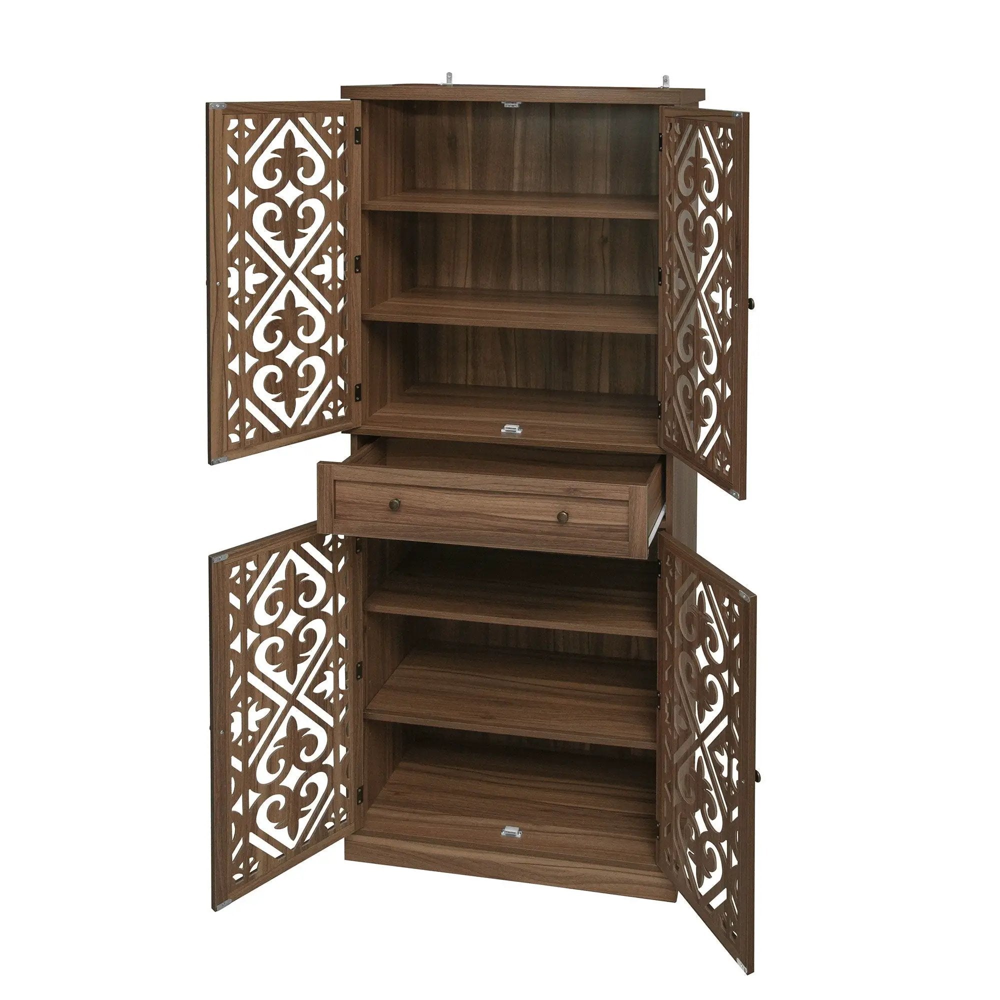 4 Door Cabinet With 1 Drawer, With 4 Adjustable Inner Shelves, Storage Cabinet by HouseOfZazla