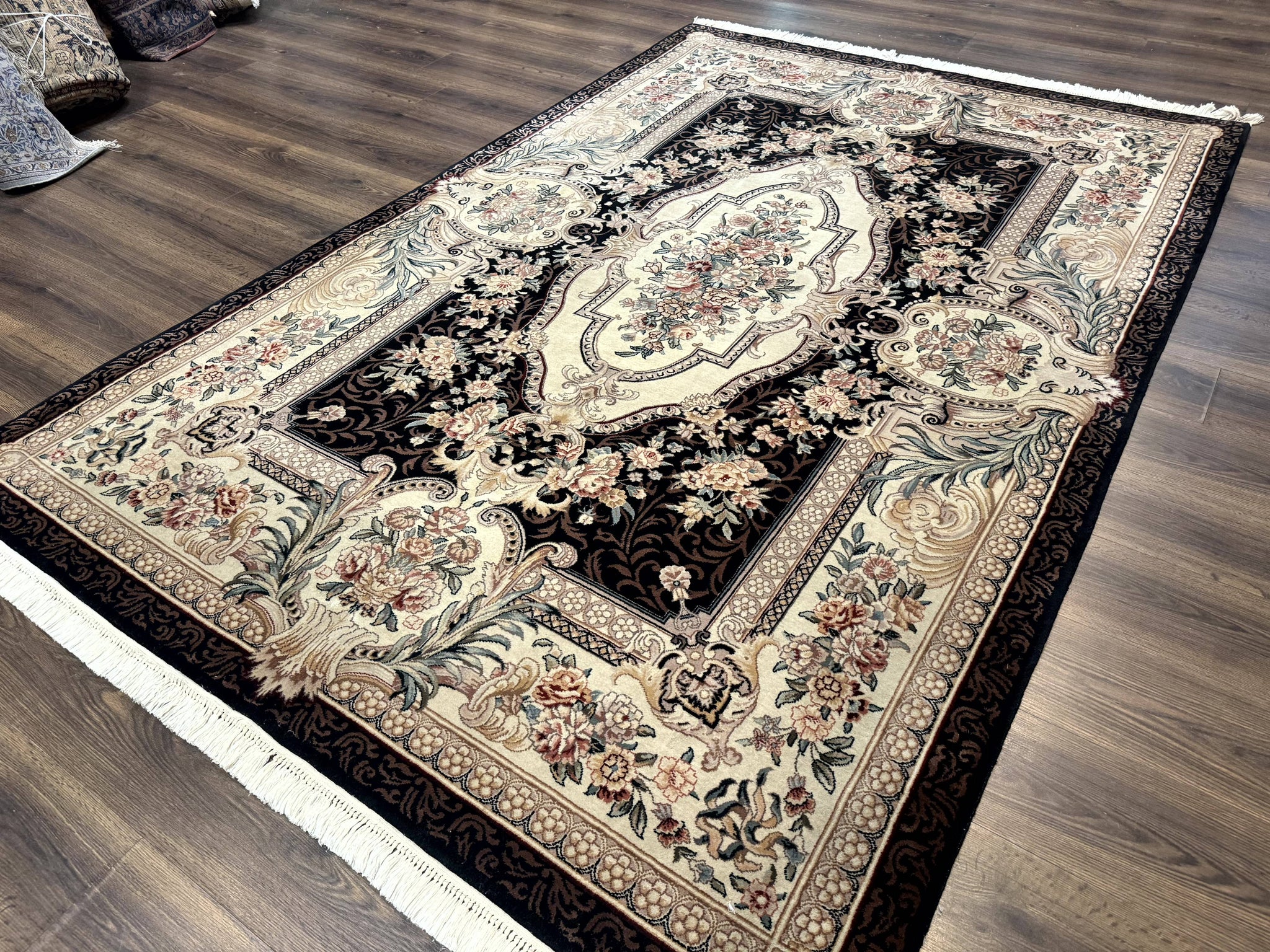 Aubusson Rug 6x9, European Design, Fine 170 KPSI, Elegant Carpet by Jewel Rugs