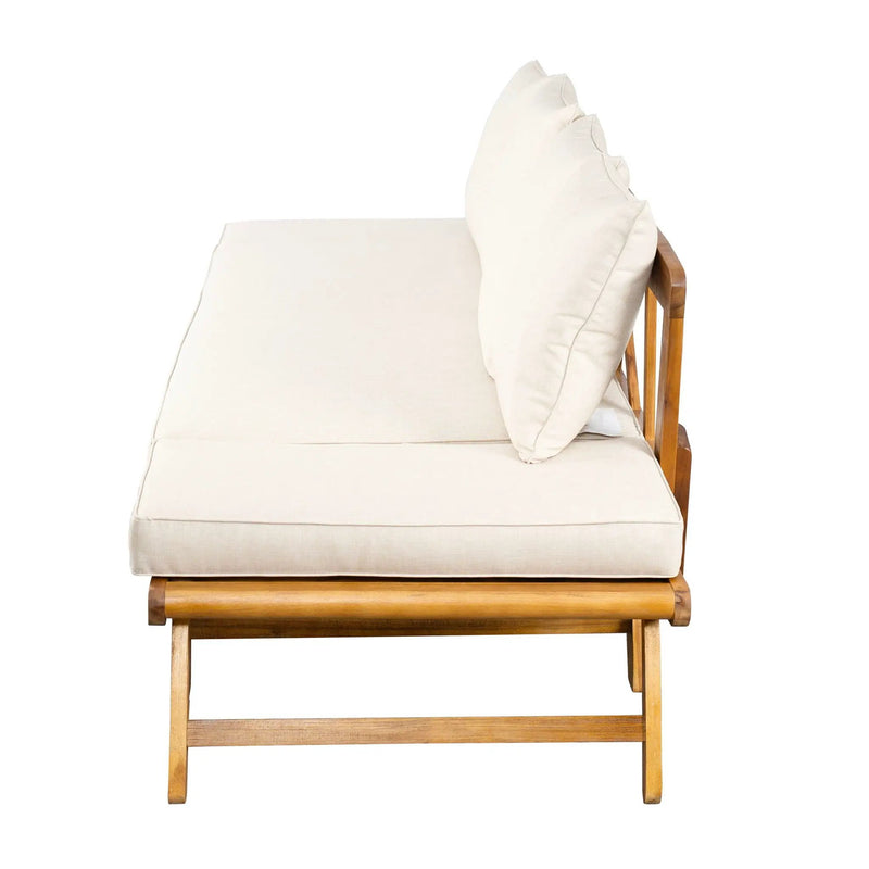 Outdoor Patio Daybed Sofa, 3 Seat Sofa With Foldable Arm 4 Back Pillows by HouseOfZazla