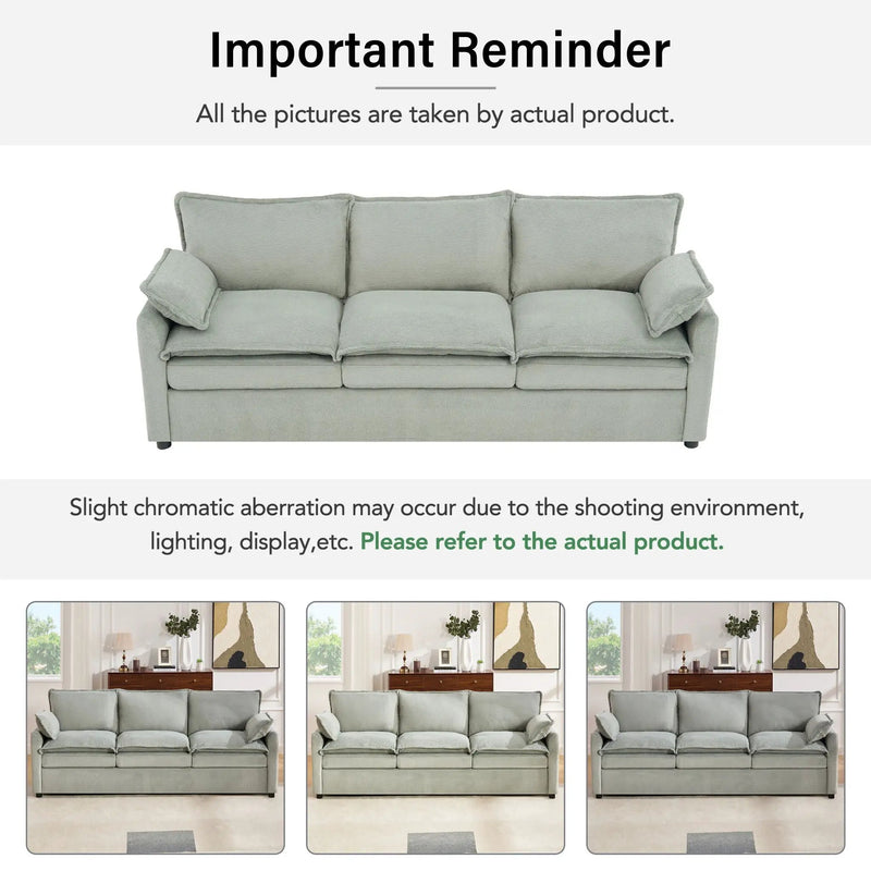 Modern Sofa Set With Double Layer Cushion And Side Storage Pockets by HouseOfZazla