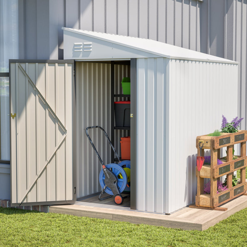 White 4' x 7' Lean-To Storage Shed by HouseOfZazla