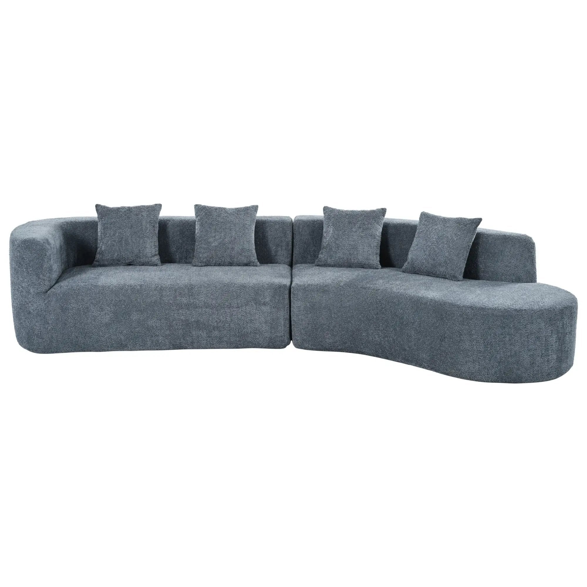 U_Style 132" Modern Sectional Sofa with Curved Design by HouseOfZazla