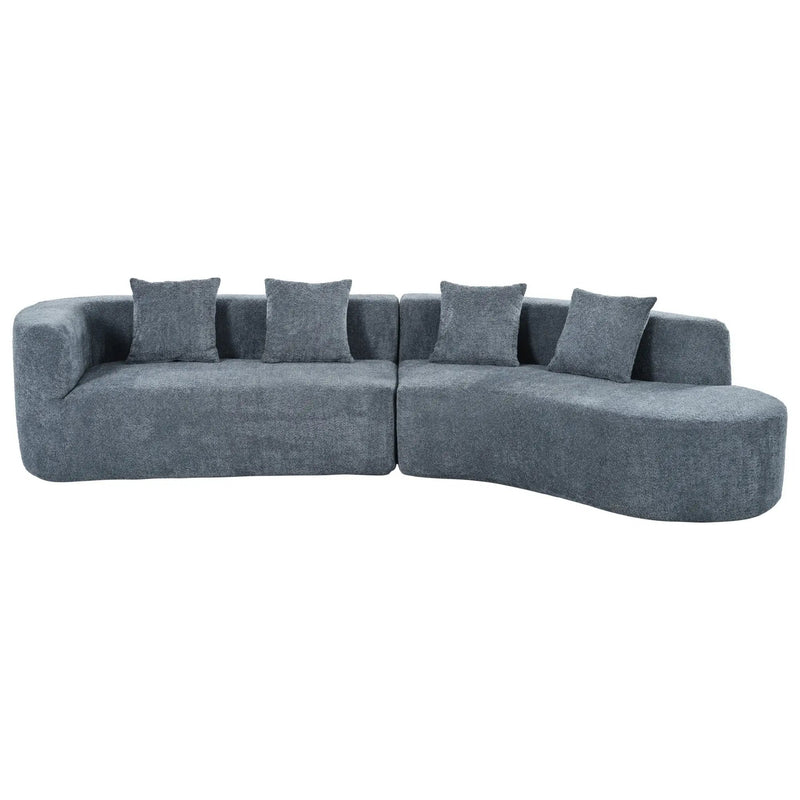 U_Style 132" Modern Sectional Sofa with Curved Design by HouseOfZazla