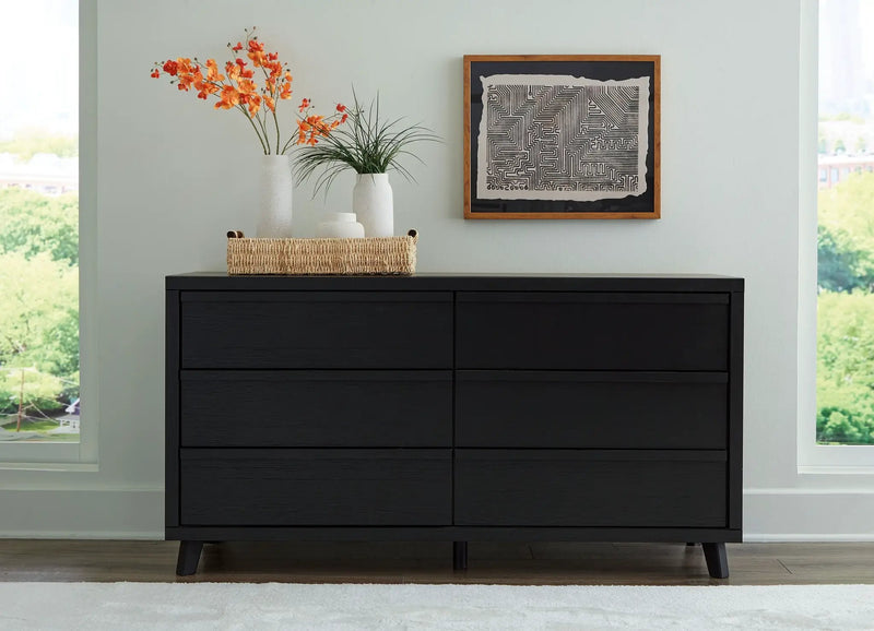 Danziar - Six Drawer Dresser - Black by Unique Piece Furniture