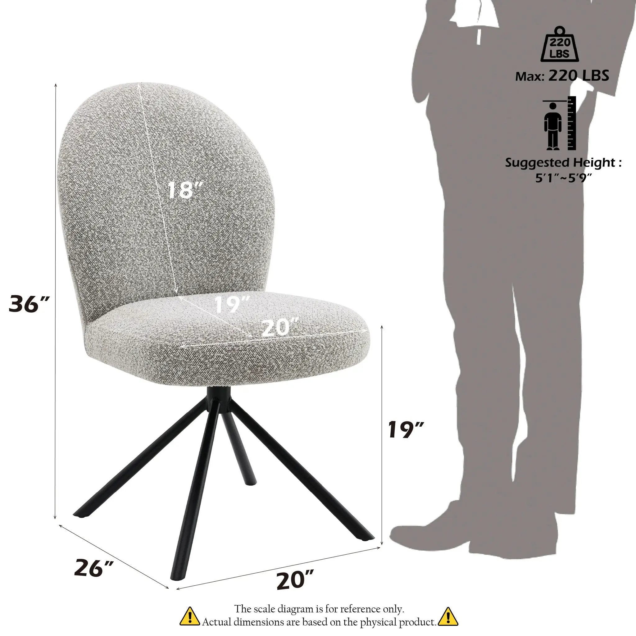 Side Chair With Swivel (Set of 2) - Gray by Unique Piece Furniture