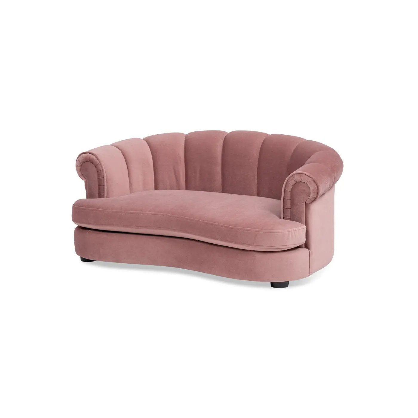 Halle 35.5" Rolled-Arm Dog Bed with Channel-Tufted Back by HouseOfZazla