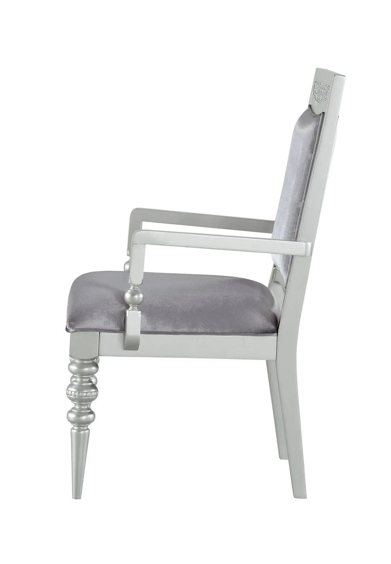 Maverick Arm Chair Set of 2 - Silver by HouseOfZazla