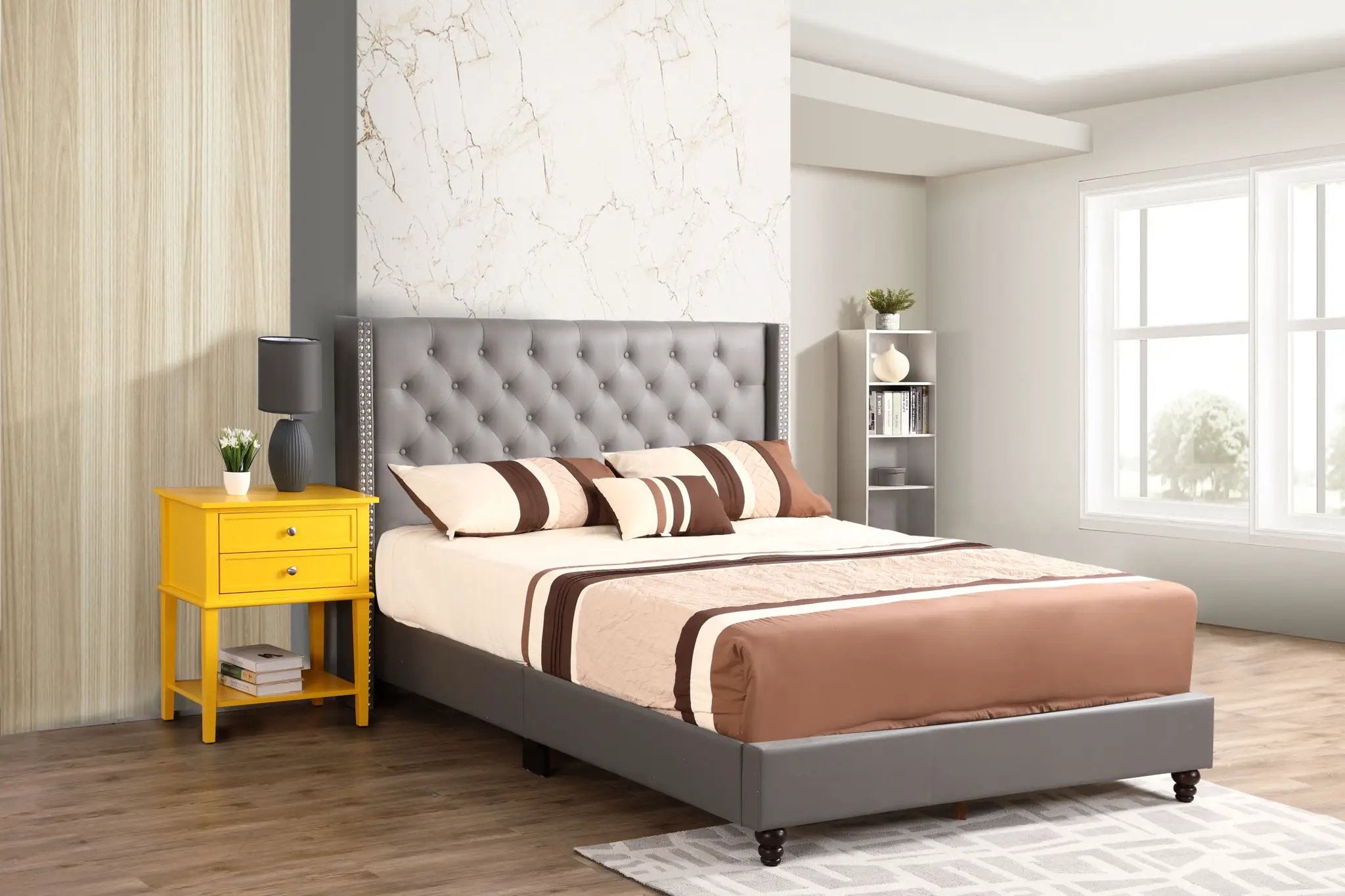 Nailhead Bed Transitional Vibrant by Unique Piece Furniture