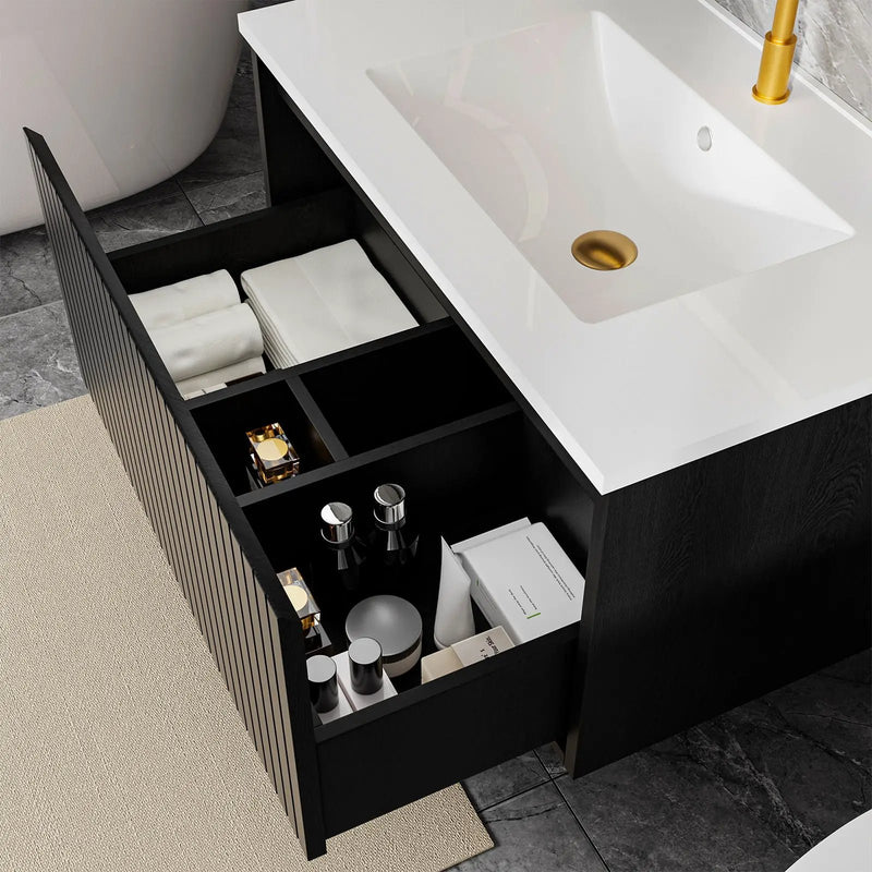 Wall Mounted Floating Bathroom Vanity With Sink And Drawers by Unique Piece Furniture