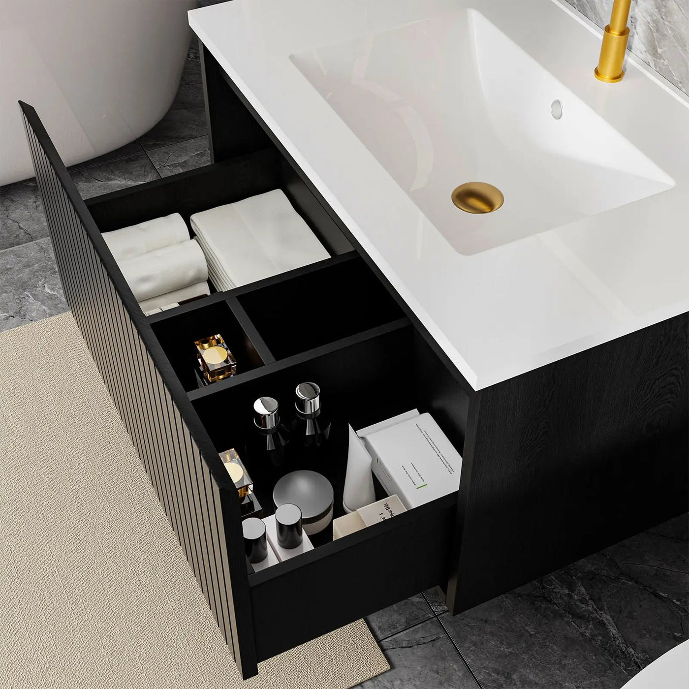 Wall Mounted Floating Bathroom Vanity With Sink And Drawers by Unique Piece Furniture
