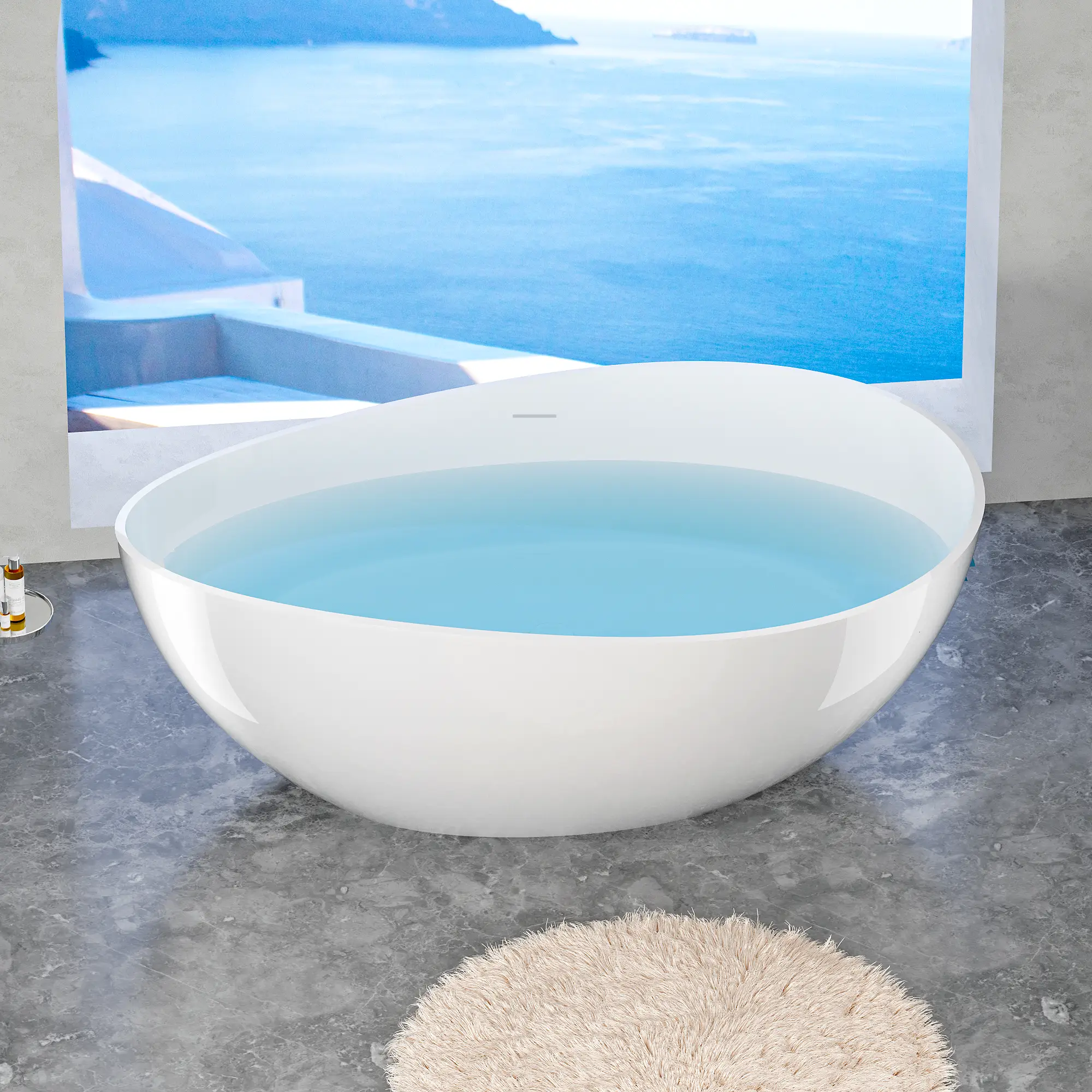 63" Freestanding Solid Surface Bathtub by HouseOfZazla