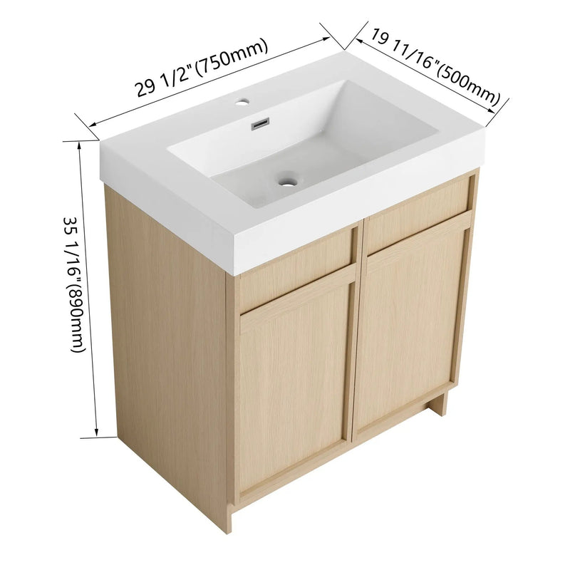 Freestanding Bathroom Vanity With Resin Sink & Soft Close Cabinet Doors by Unique Piece Furniture