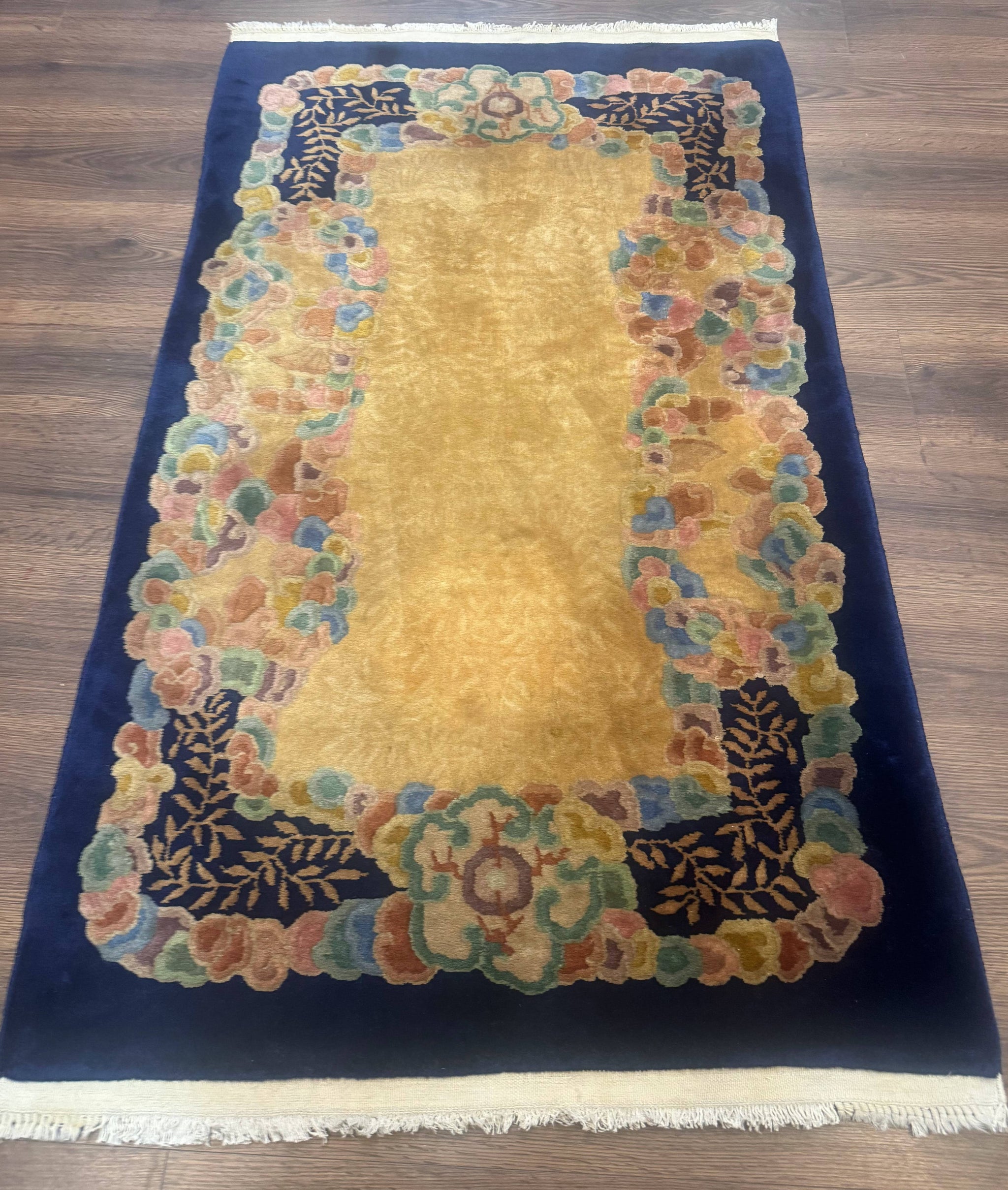 Chinese Wool Rug 3x5, Vintage Carpet, Handmade by Jewel Rugs