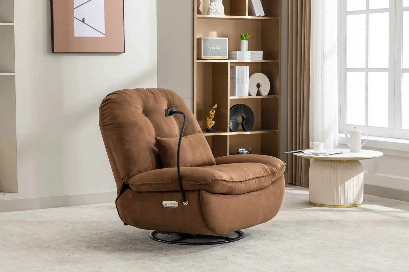 Power Recliner Swivel Glider USB Charger With tooth Music Player, Sleep, Working, Game And Leisure by HouseOfZazla