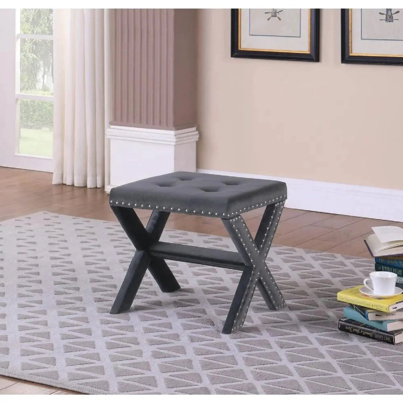 Upholstered Accent Bench With Nailhead Trim by Unique Piece Furniture
