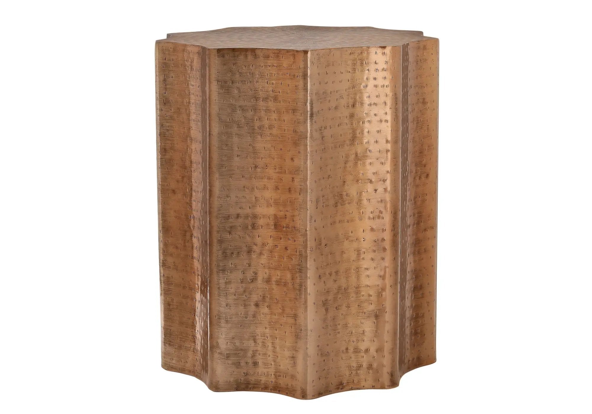 Drum Accent Side Table, Stylish Scalloped Design by HouseOfZazla