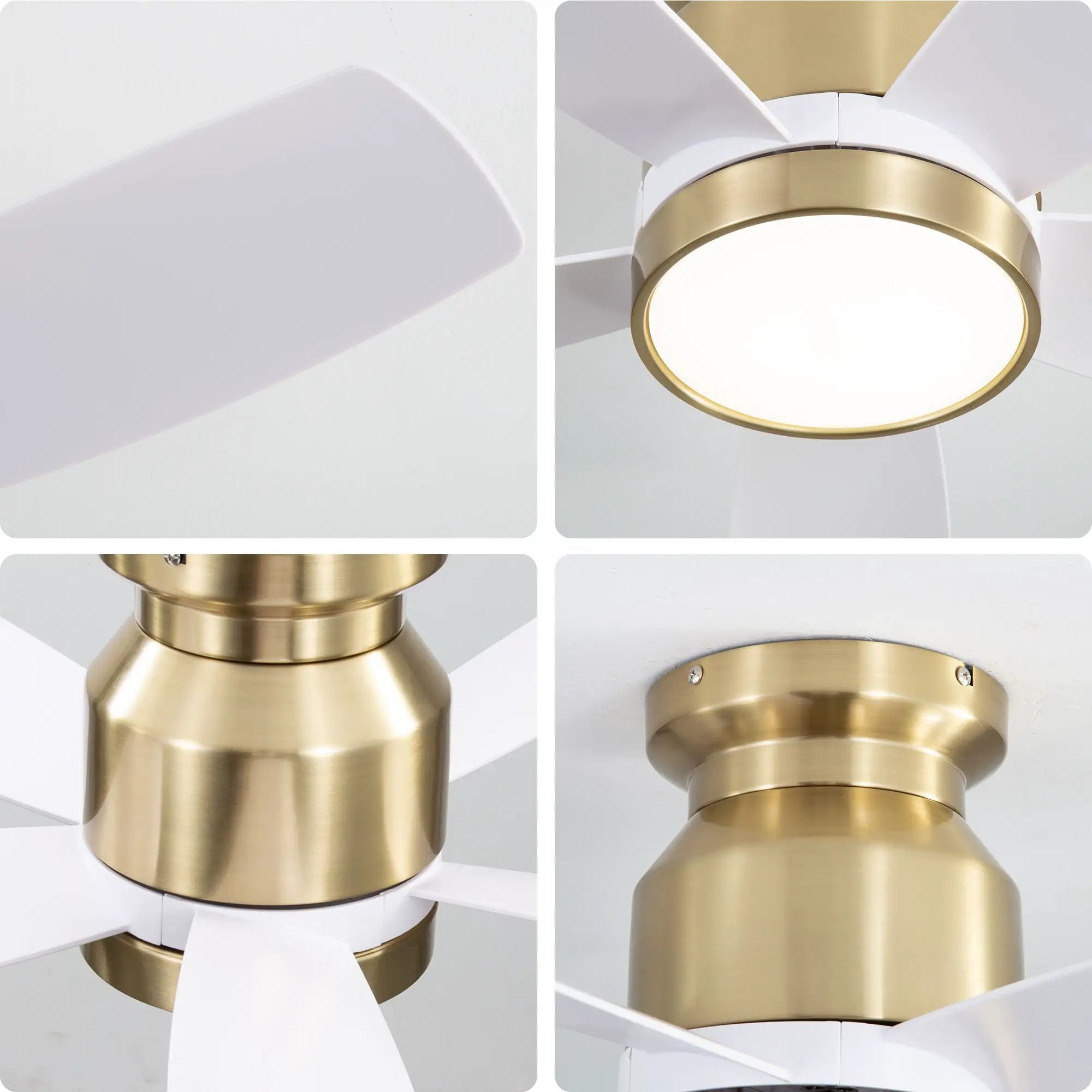 Flush Mount Ceiling Fan With LED Light 22W And Remote Control Blades / Body, DC Motor by Unique Piece Furniture