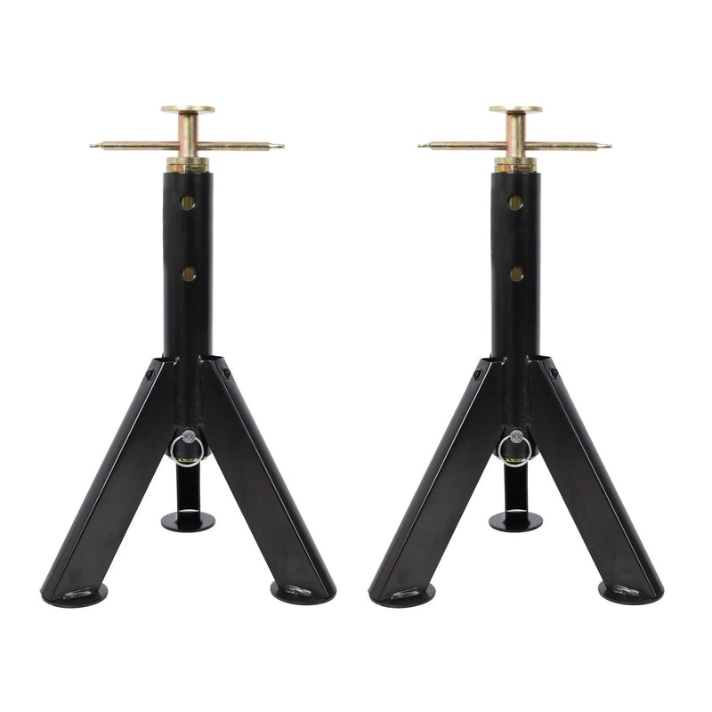 RV Adjustable Telescoping Stabilizer Jack Stand Supports 16" to 30" (Set of 2) - Black by HouseOfZazla