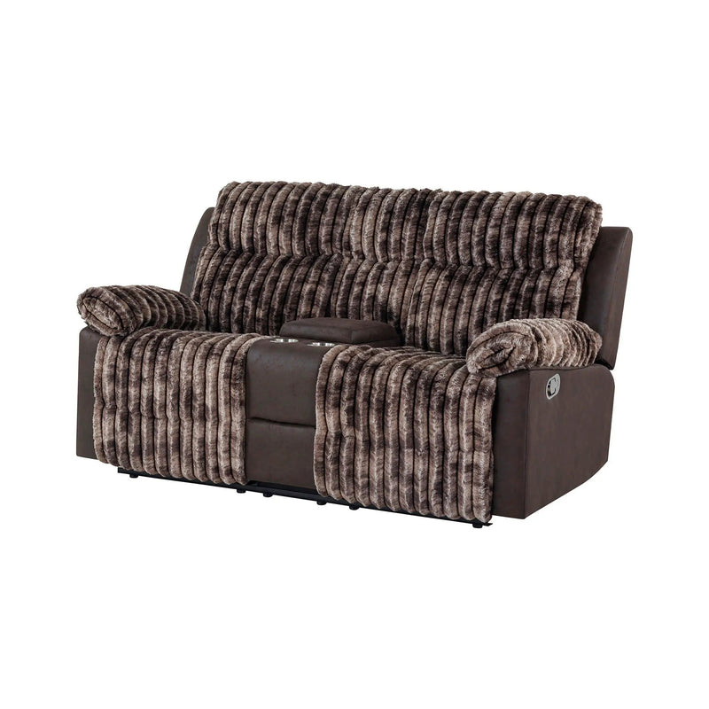 Bruni - Console Reclining Loveseat With Manual Recline by HouseOfZazla