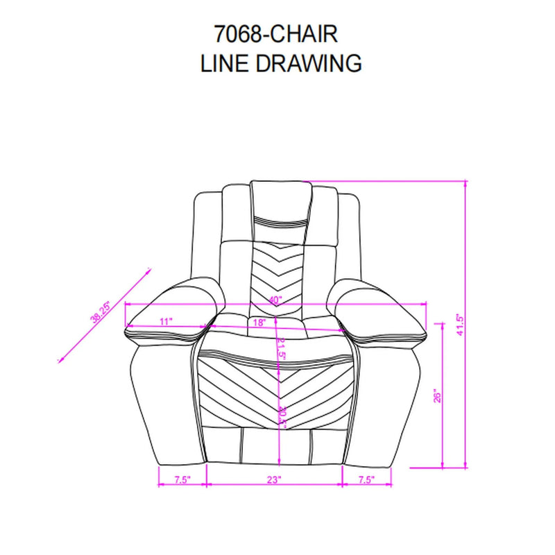 Raize - Power Recliner With LED Functionality - Gray by Unique Piece Furniture
