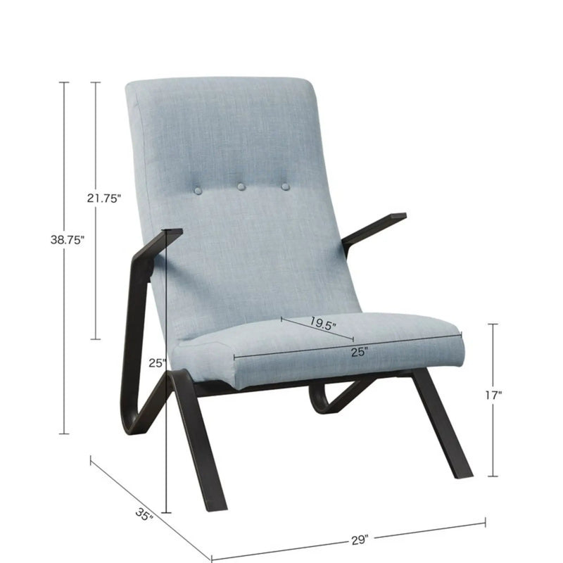 Manhattan - Accent Chair With High Back Support - Light Blue by HouseOfZazla