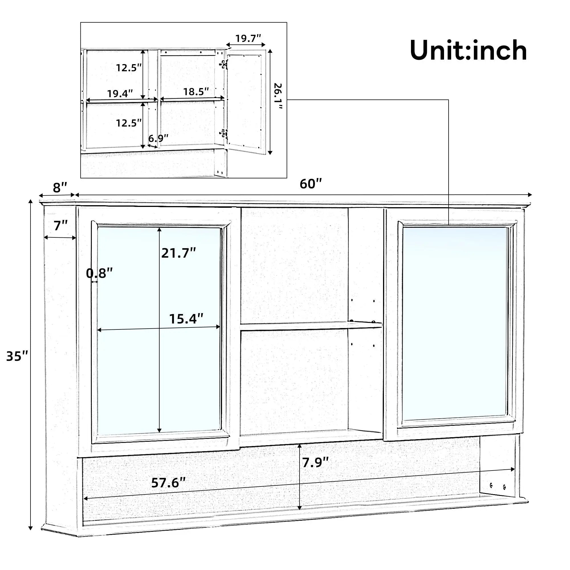 Wall Mounted Bathroom Medicine Cabinet With Double Mirrored Doors by HouseOfZazla