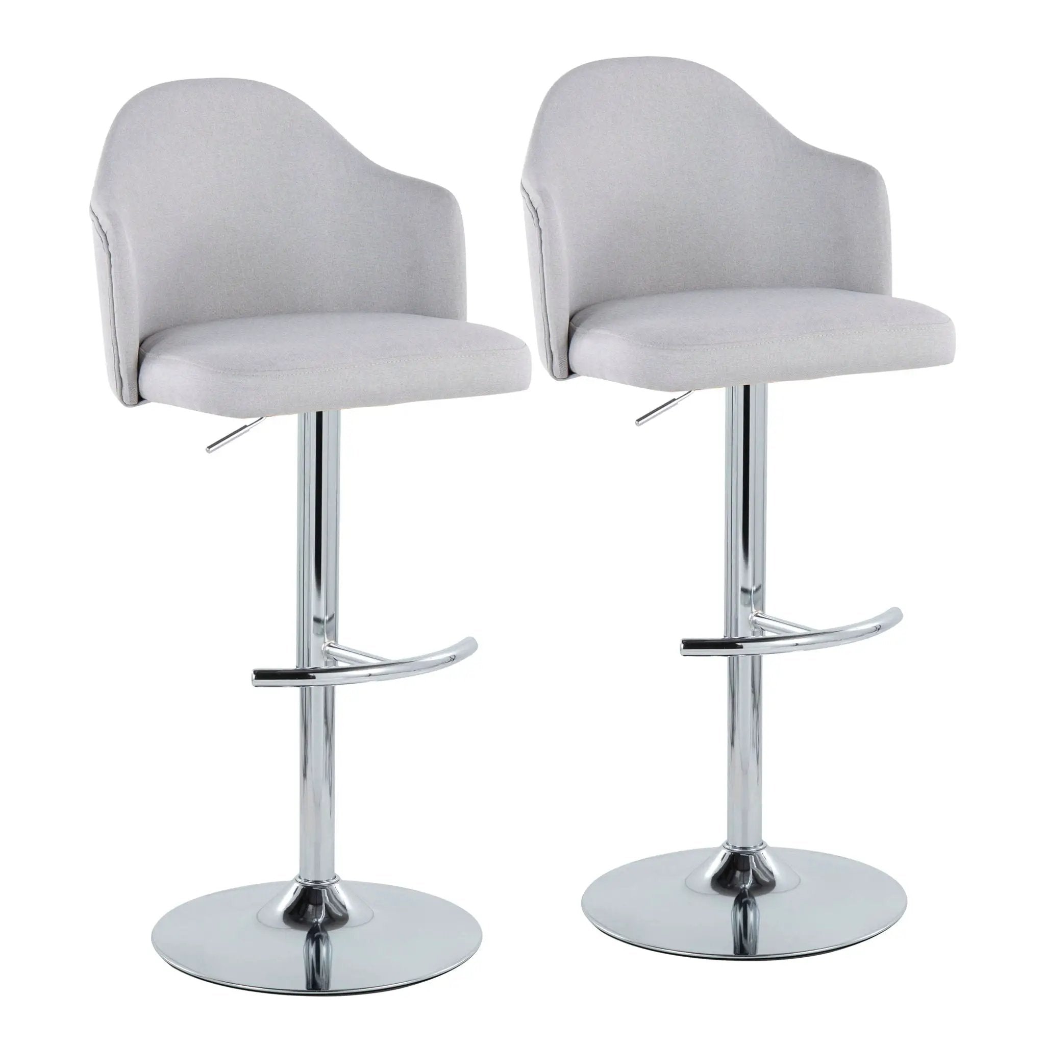 Ahoy - Contemporary Adjustable Barstool With Swivel With Rounded T Footrest (Set of 2) by Unique Piece Furniture