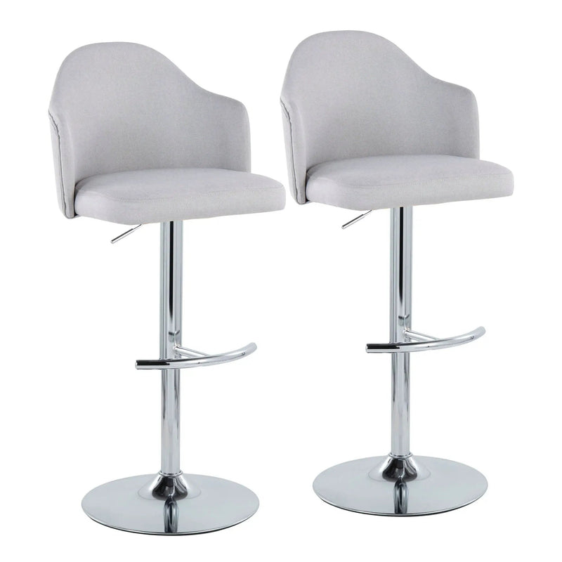 Ahoy - Contemporary Adjustable Barstool With Swivel With Rounded T Footrest (Set of 2) by HouseOfZazla