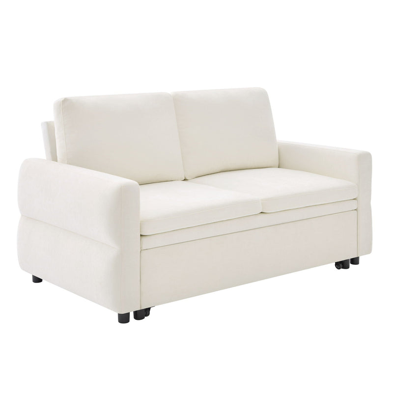 Convertible Sofa Bed Loveseat With Adjustable Backrest And USB Ports by HouseOfZazla