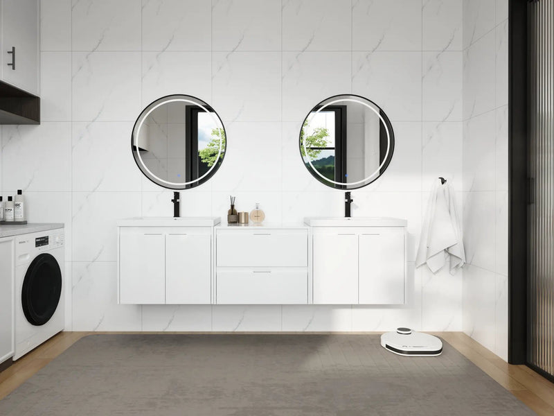 72" Bathroom Vanity With Resin Sink, Soft Close Doors, and 1-Side Cabinet by HouseOfZazla