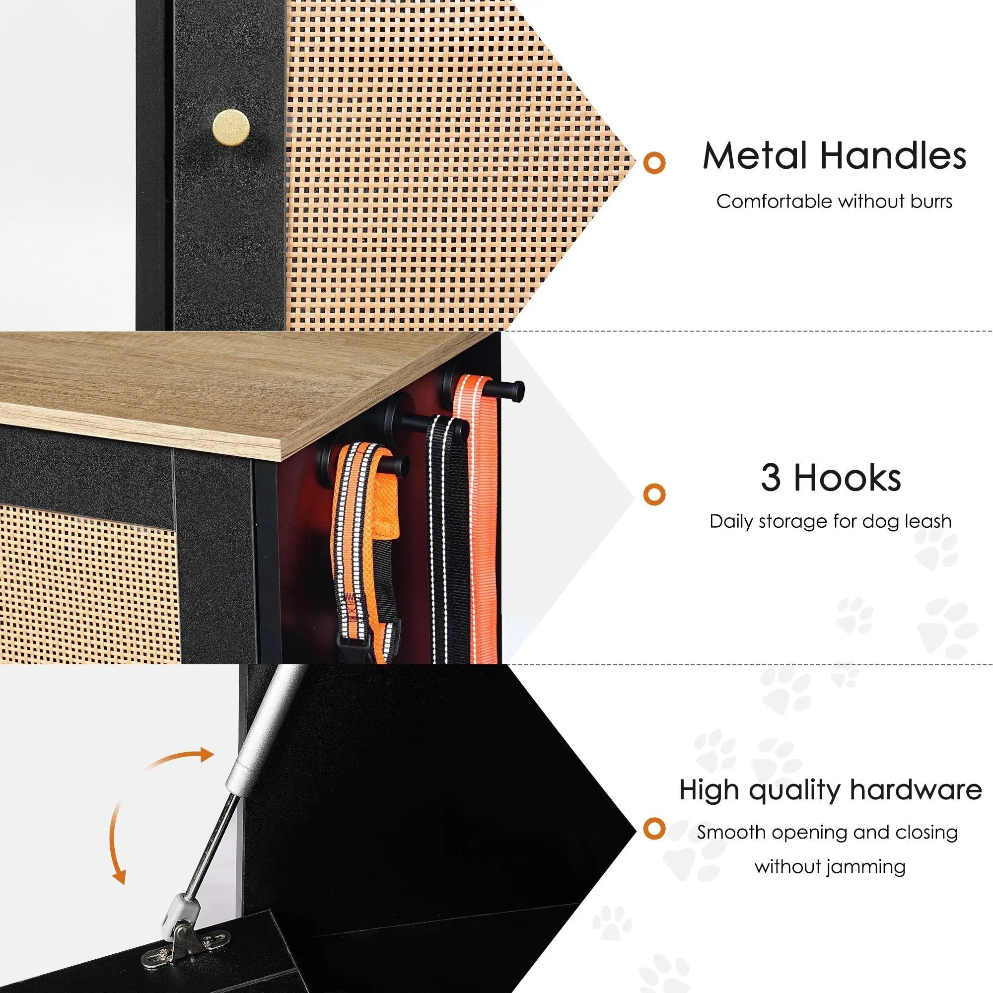Feeding Station with 2 Lockers and Elevated Bowls Black by HouseOfZazla