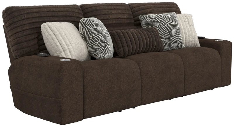 Zen - Power Reclining Sofa With CR3 Heat/Massage/Zero Gravity - Chocolate by Unique Piece Furniture