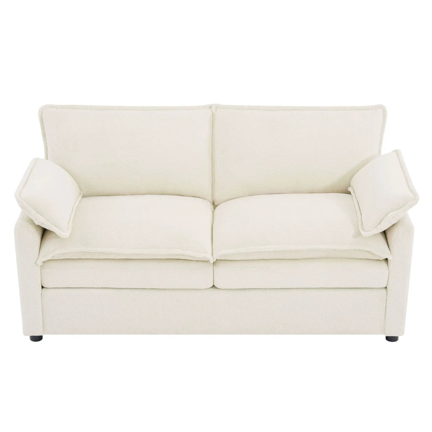 Modern Loveseat Sofa, Upholstered Couch With Side Storage Pockets by HouseOfZazla