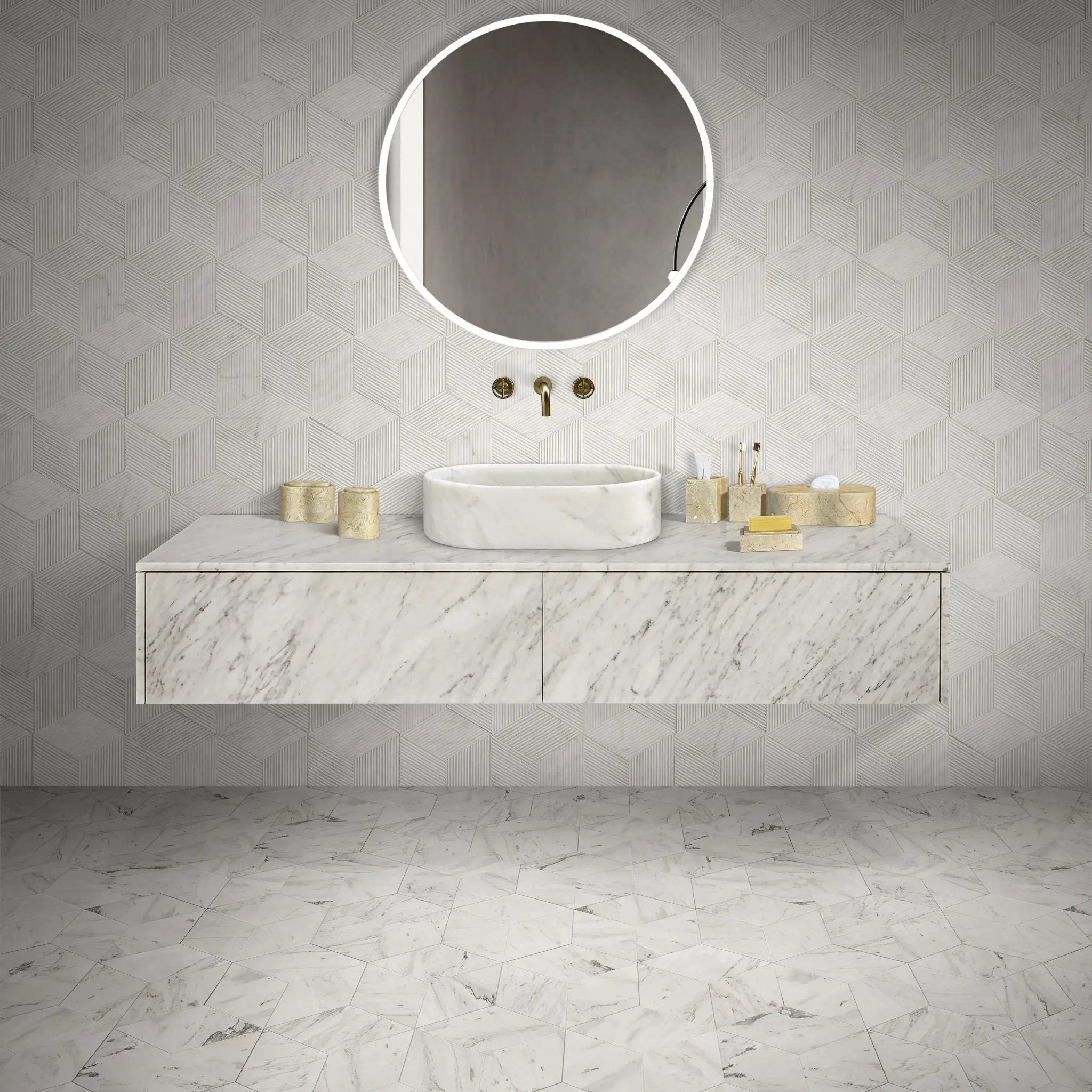 Bathroom Vessel Sink, Semi Polished Surface by HouseOfZazla