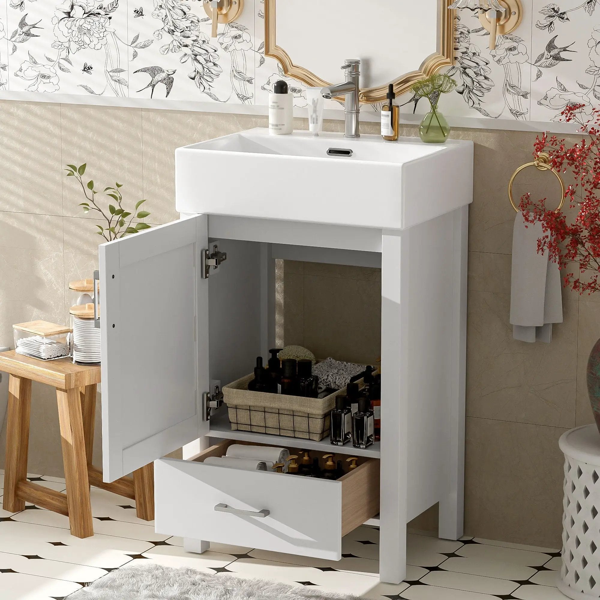 Bathroom Vanity With Sink, Frame And Drawer by Unique Piece Furniture