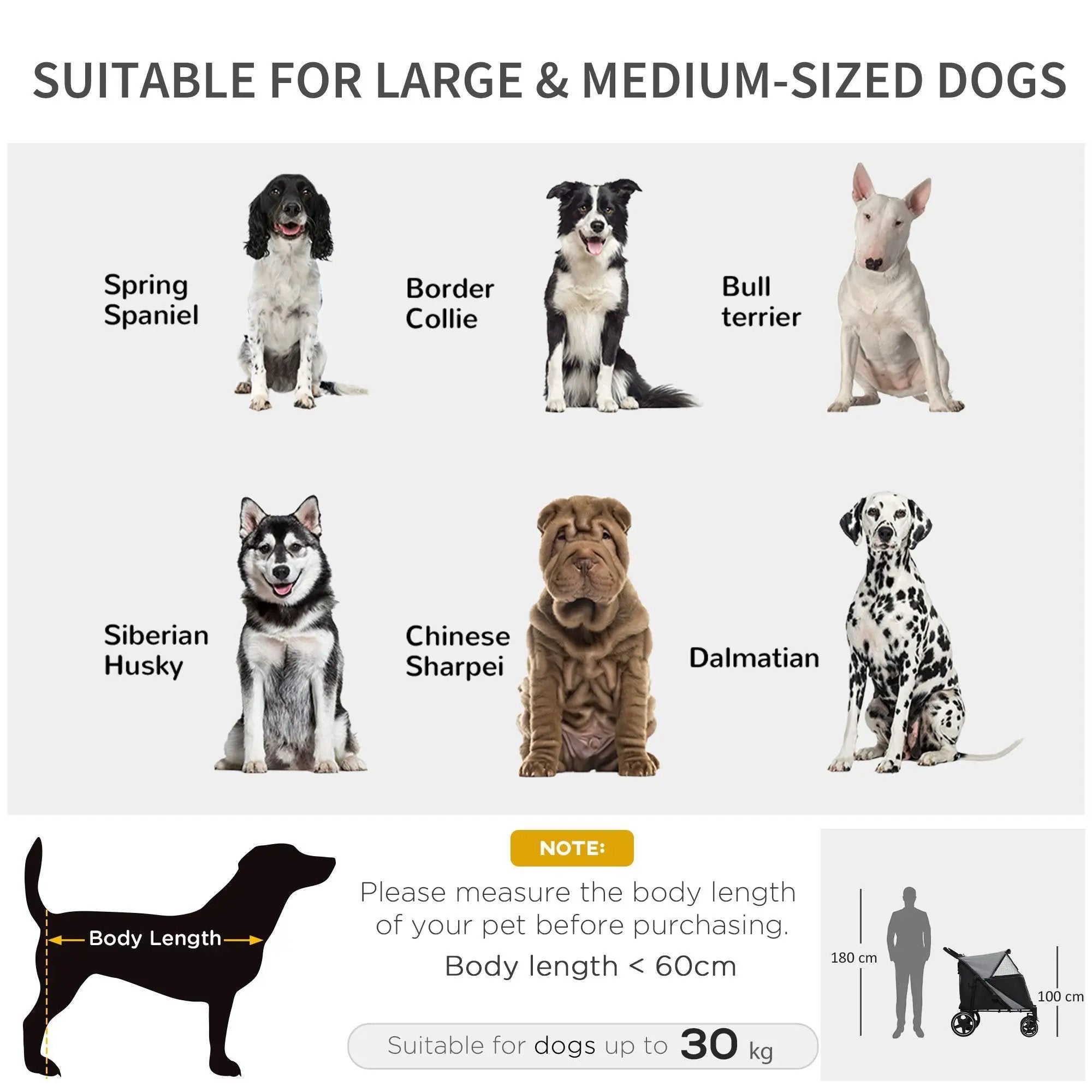 PawHut Foldable Doggy Stroller for Medium Large Dogs and Cats by HouseOfZazla
