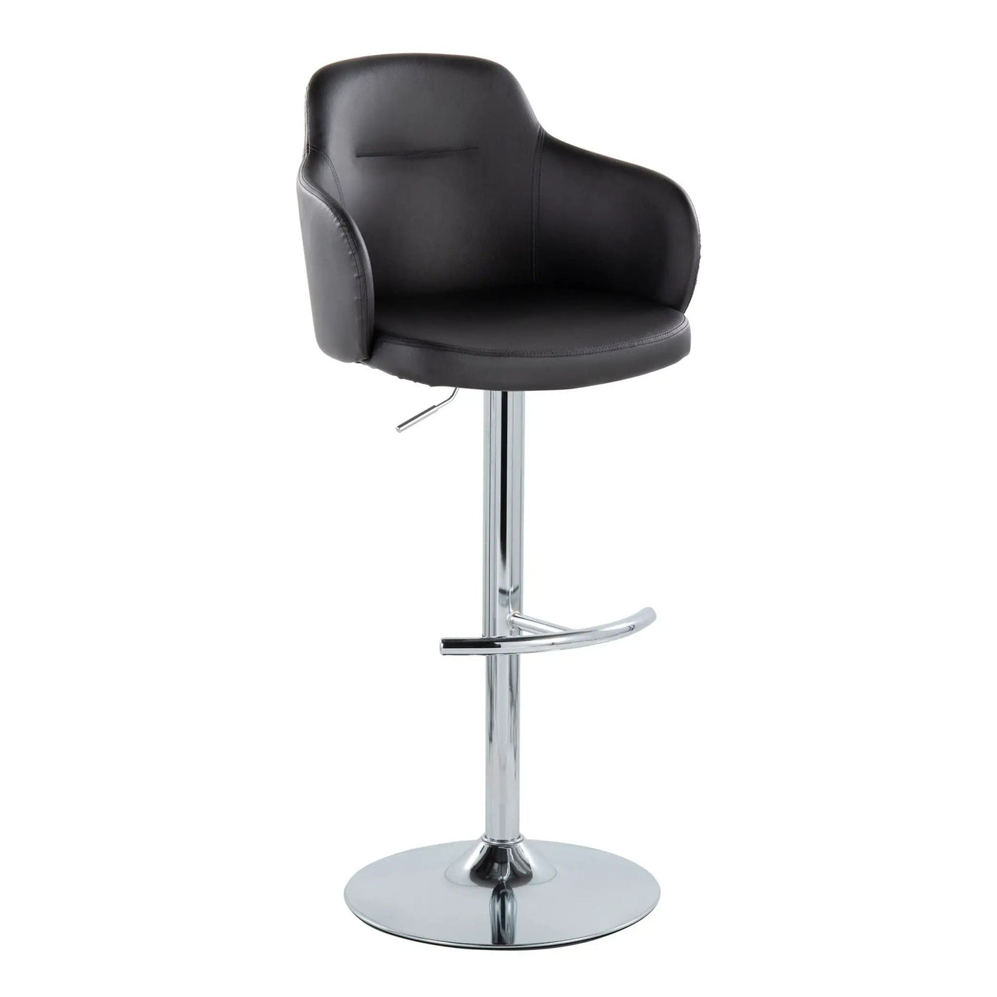 Boyne - Contemporary Adjustable Barstool With Swivel & Rounded T Footrest (Set of 2) by HouseOfZazla