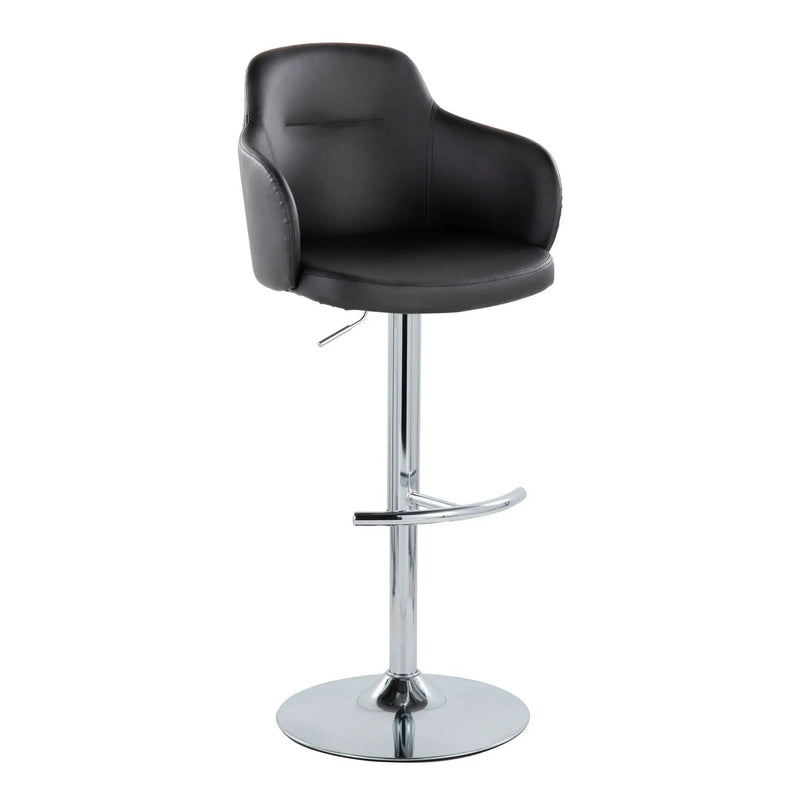 Boyne - Contemporary Adjustable Barstool With Swivel & Rounded T Footrest (Set of 2) by HouseOfZazla
