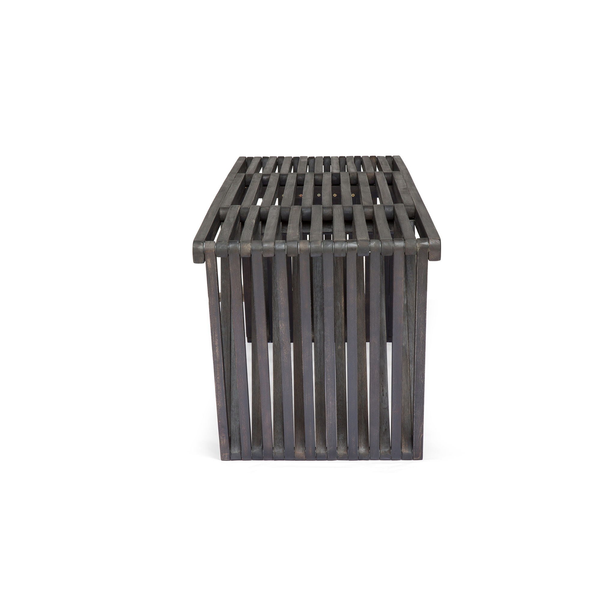 Gloaming Outdoor Bench with Slat Design and Triangular Base by HouseOfZazla