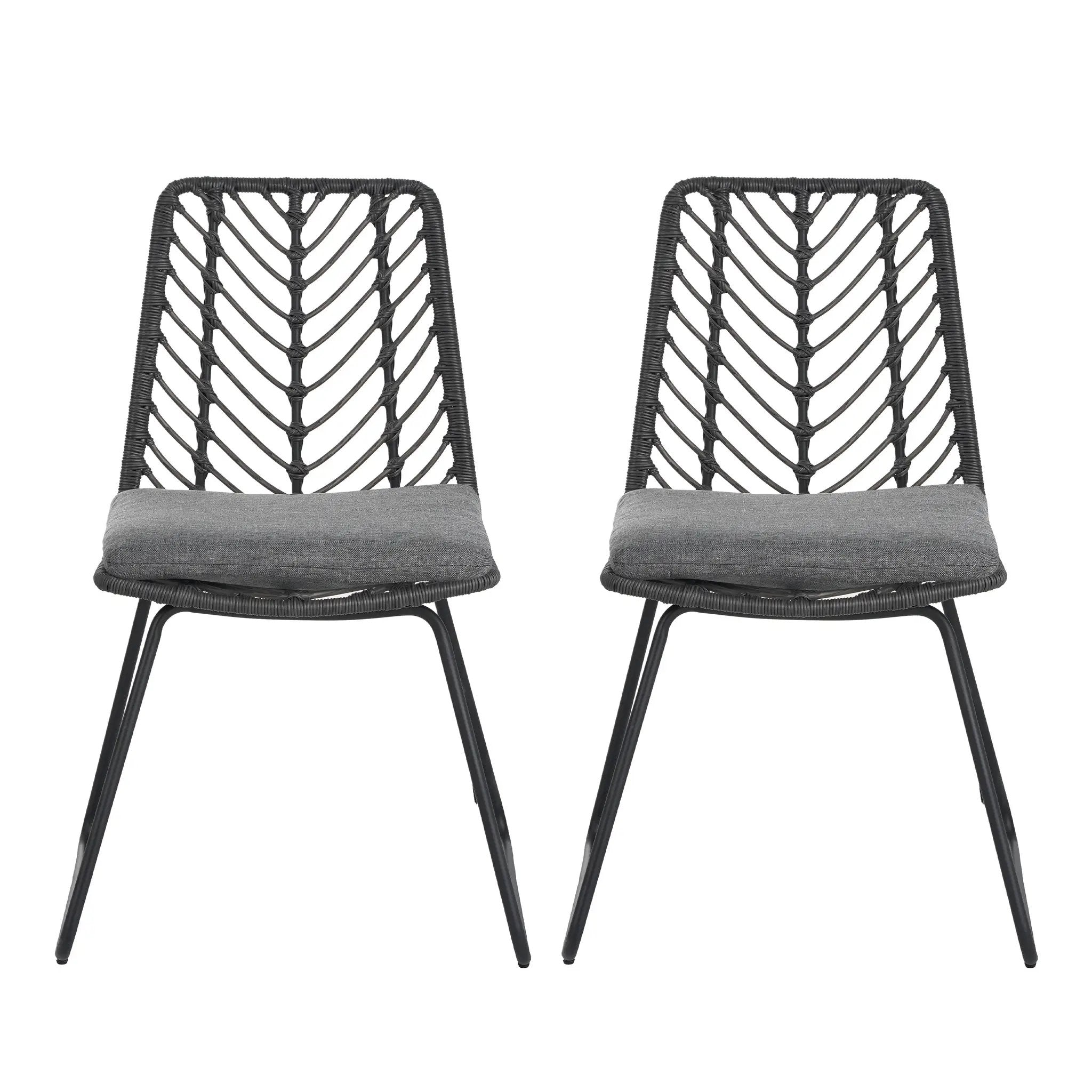 DEJA Chair 2PCS with 2 Cushions, Gray by HouseOfZazla